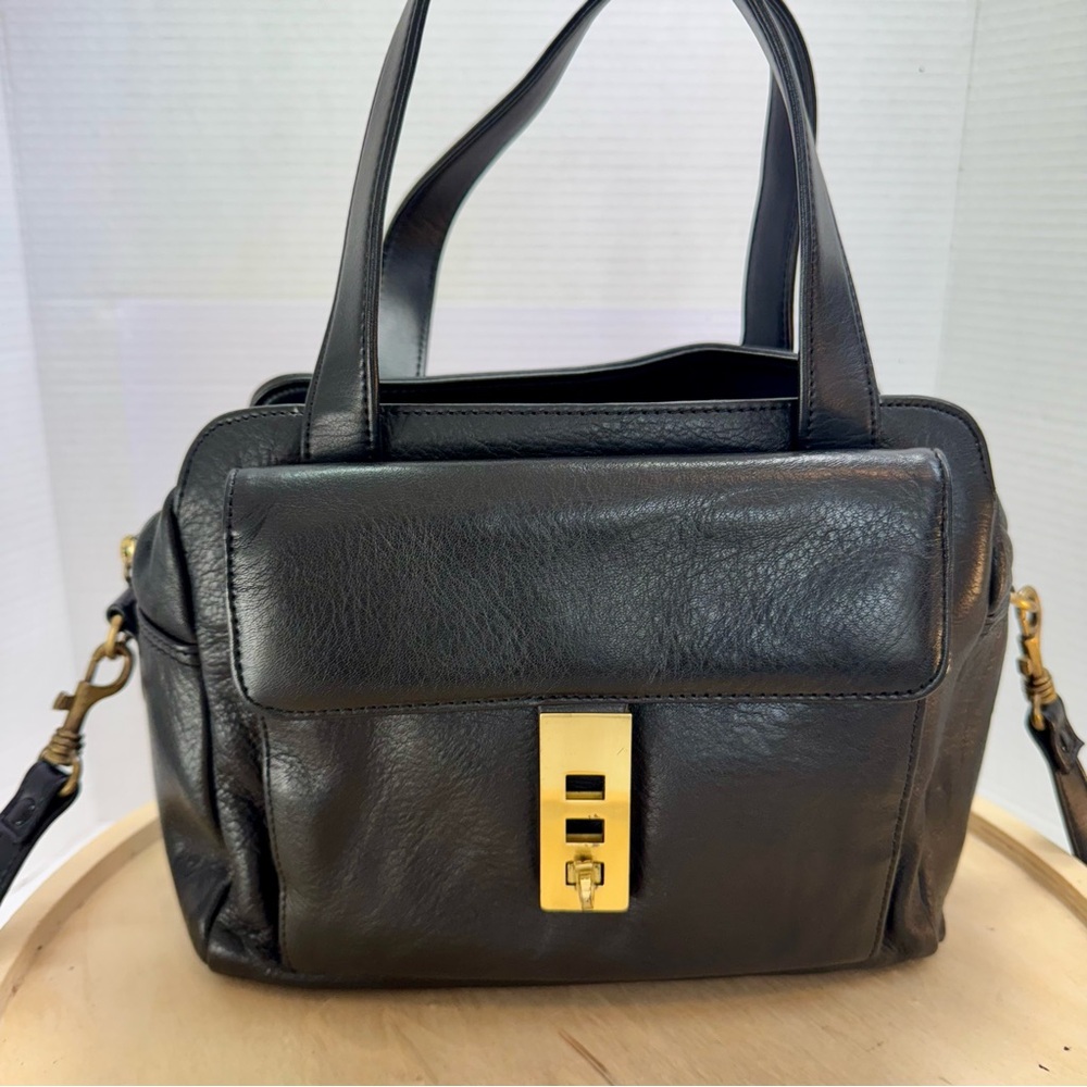 Perry Ellis Black Leather Crossbody
